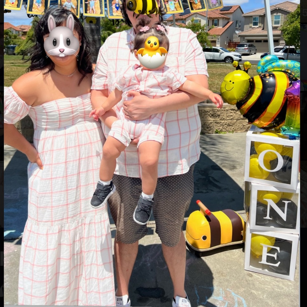 White and Pink Plaid Matching Family Outfit Set - baby, mommy, daddy